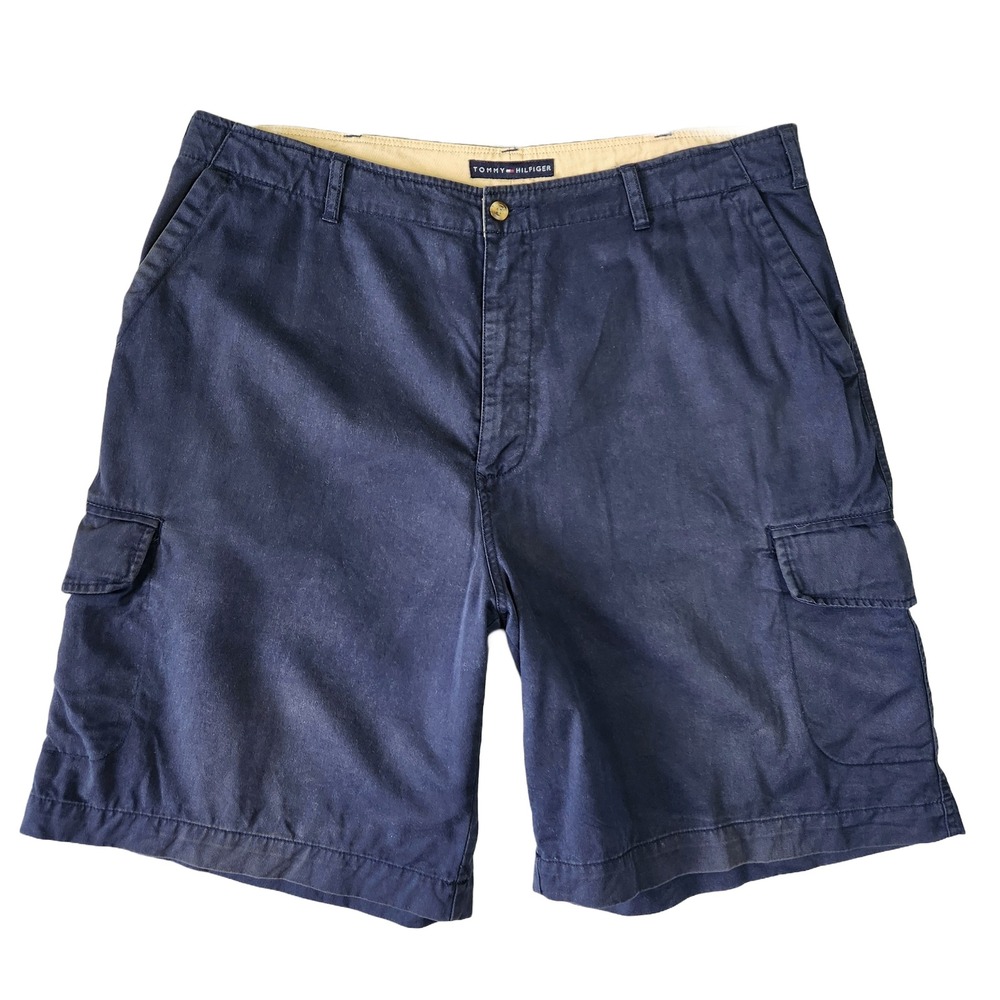 Tommy Hilfiger Cargo Shorts Mens 3 Navy Casual Embroidered Everyday Summer Y2k